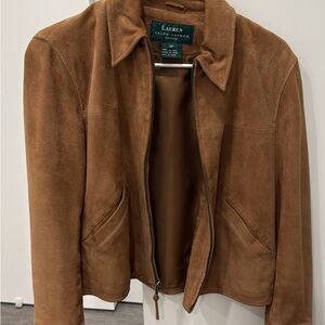 Ralph Lauren Brown Suede Zip Jacket